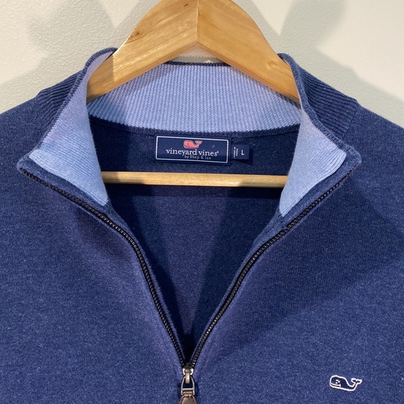 Mens Navy Blue Vineyard Vines quarterzip - Picture 3 of 4
